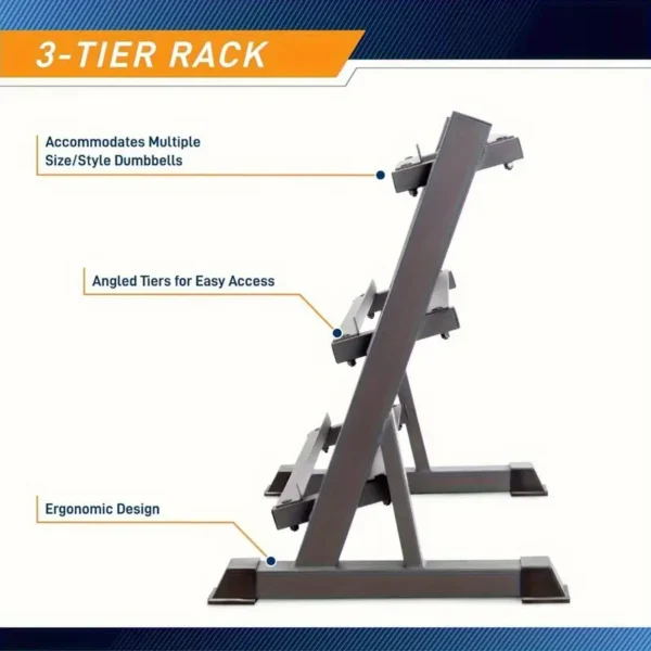3 Tier Heavy Duty Adjustable Dumbbell Rack