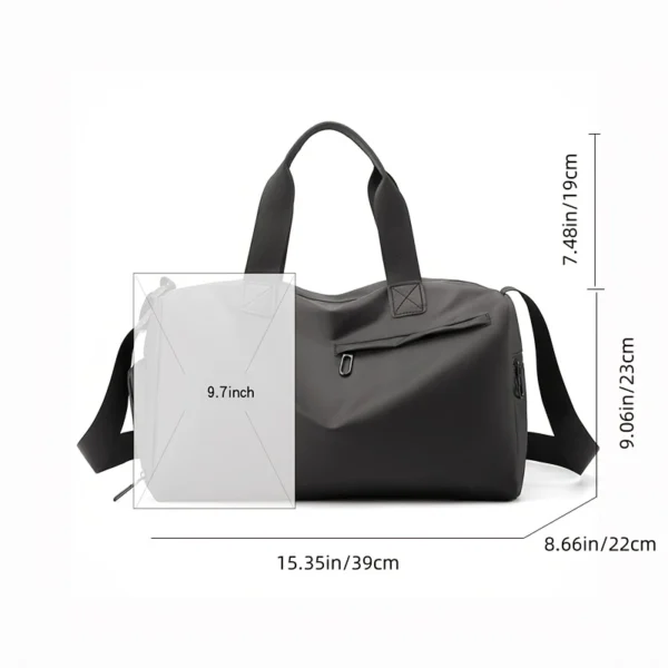 Black Fitness Bag with Shoe Compartment