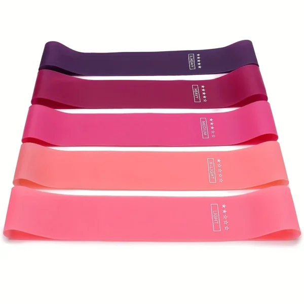 5pcs/set Portable Purple Haired Gradient Fitness Resistance Bands